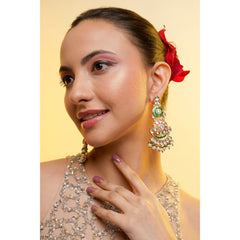 Amaita Emerald Bloom Polki Earrings