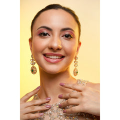 Amaita Floral Polki Circle Earrings