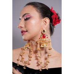 Amaita Kashmiri Pearl Dome Drop Earrings