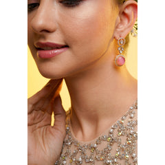 Amaita Blush Pink Polki Drop Earrings