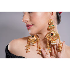 Amaita Kashmiri Royal Motif Chain Jhumkas