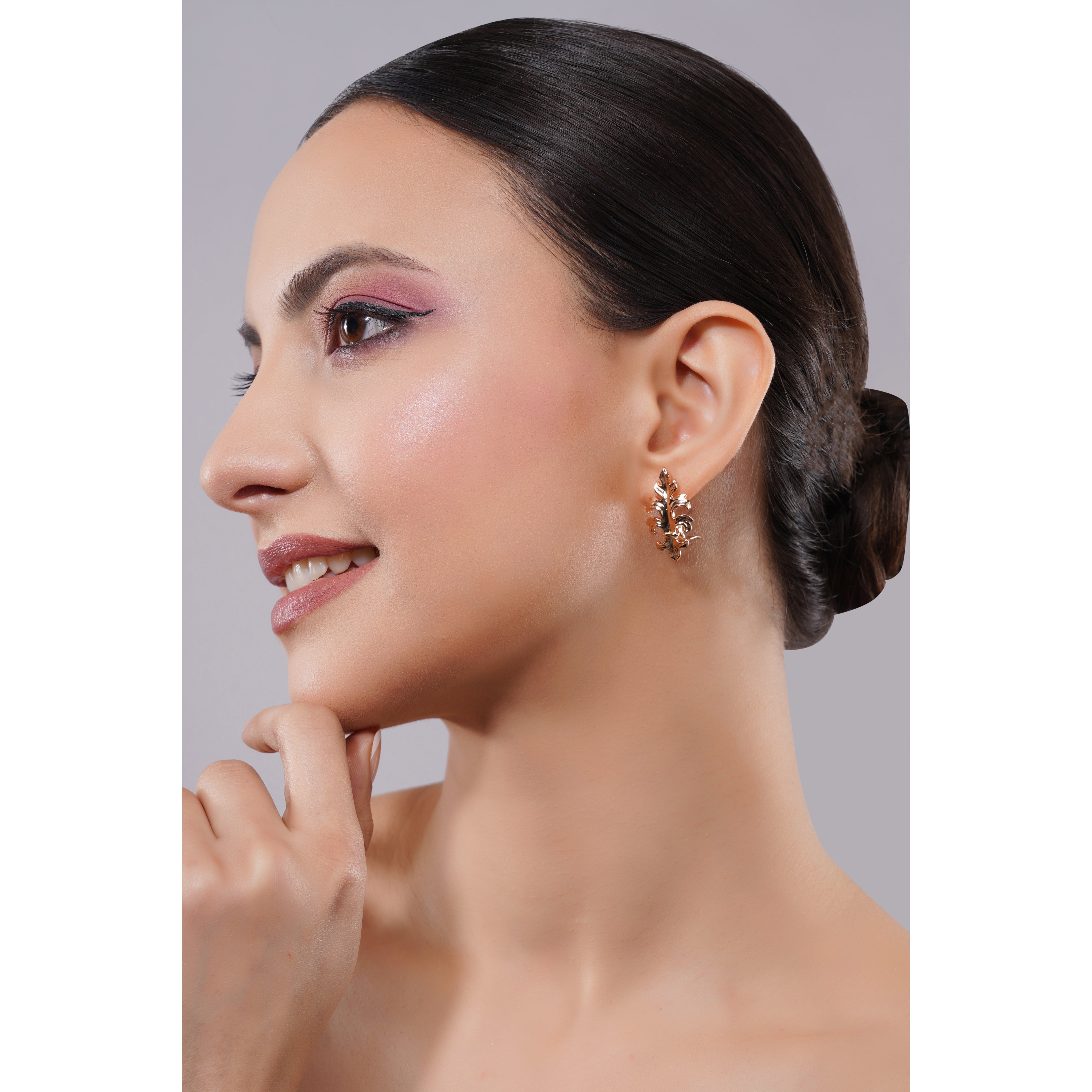 Amaita Demi Fine Gold Tone Sculptural Floral Drop Earrings