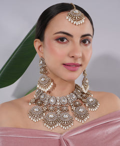 Amaita Polki Kundan Pearl Choker Necklace Set