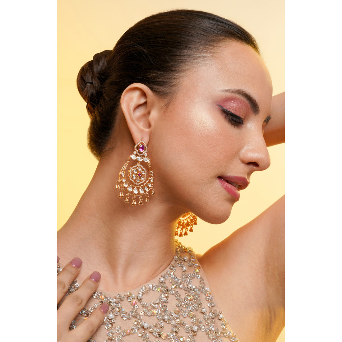 Amaita Heritage Polki Drop Chandbalis