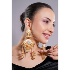 Amaita Kashmiri Royal Motif Chain Jhumkas