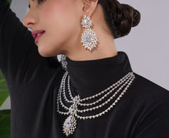 Amaita American Diamond Floral Choker Set