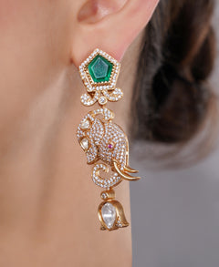 Amaita Polki Kundan Emerald Elephant Choker Necklace Set