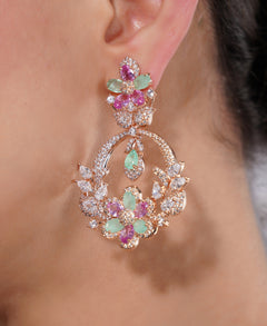 Amaita Gold-Finished Kundan Floral Choker Necklace and Earring Set