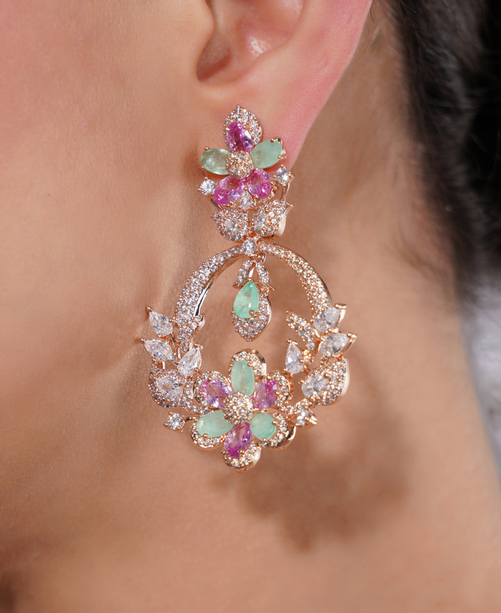 Amaita Gold-Finished Kundan Floral Choker Necklace and Earring Set