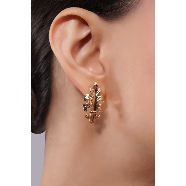 Amaita Demi Fine Gold Tone Sculptural Floral Drop Earrings