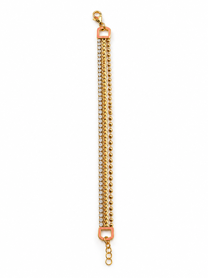 Demi-Fine Multi-Strand Triple-Chain Bracelet