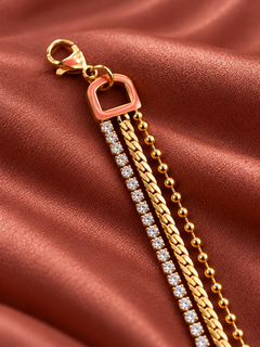 Demi-Fine Multi-Strand Triple-Chain Bracelet