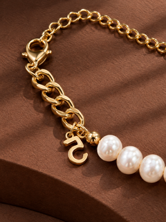 Demi-Fine Mother-of-Pearl Smiley & Pearl Mixed-Chain Bracelet