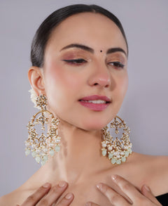 Amaita American Diamond Teardrop Chandelier Earrings