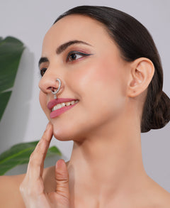 Amaita American Diamond Elegant Hoop nose rings