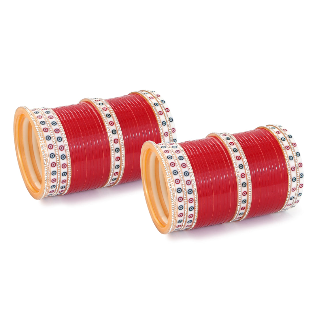 Amaita Red Pure Pearl Chooda with American Diamond White Nihar