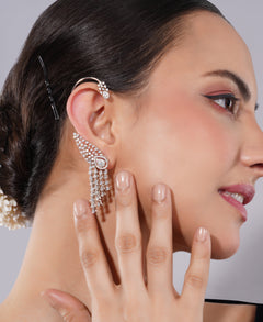 Amaita American Diamond Cascading Drop Earrings