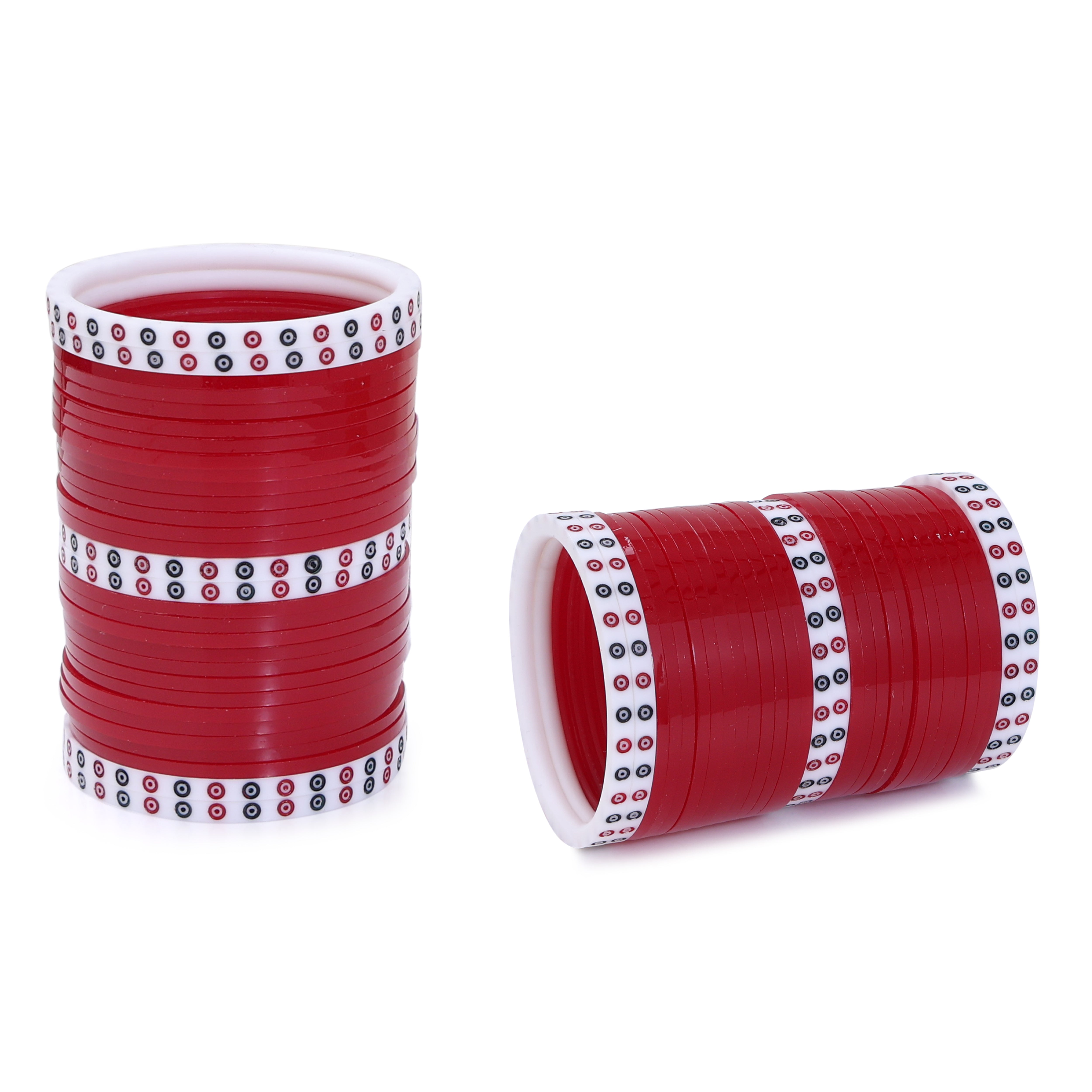 Amaita Red Pure Pearl Chooda with White Dots