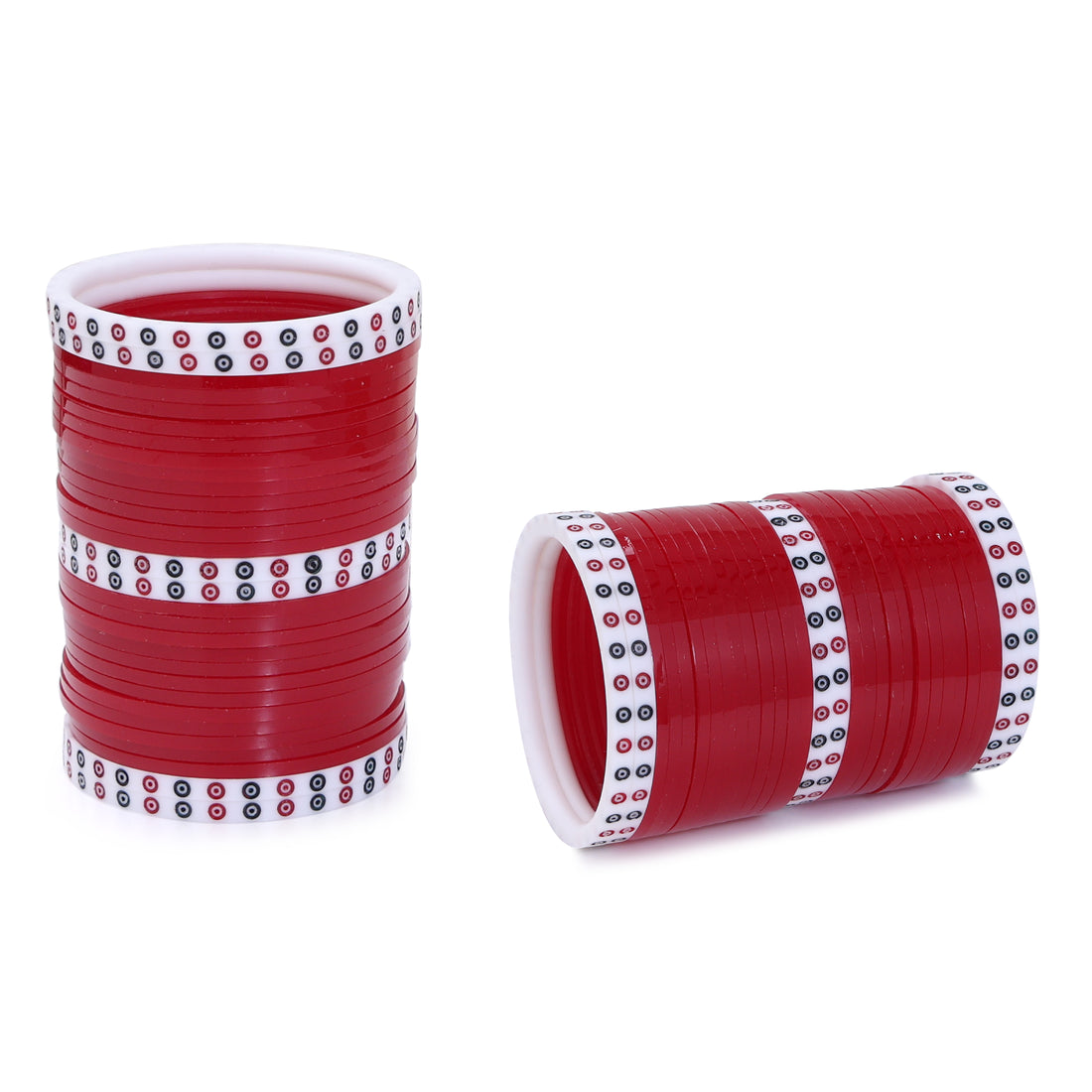 Amaita Red Pure Pearl Chooda with White Dots