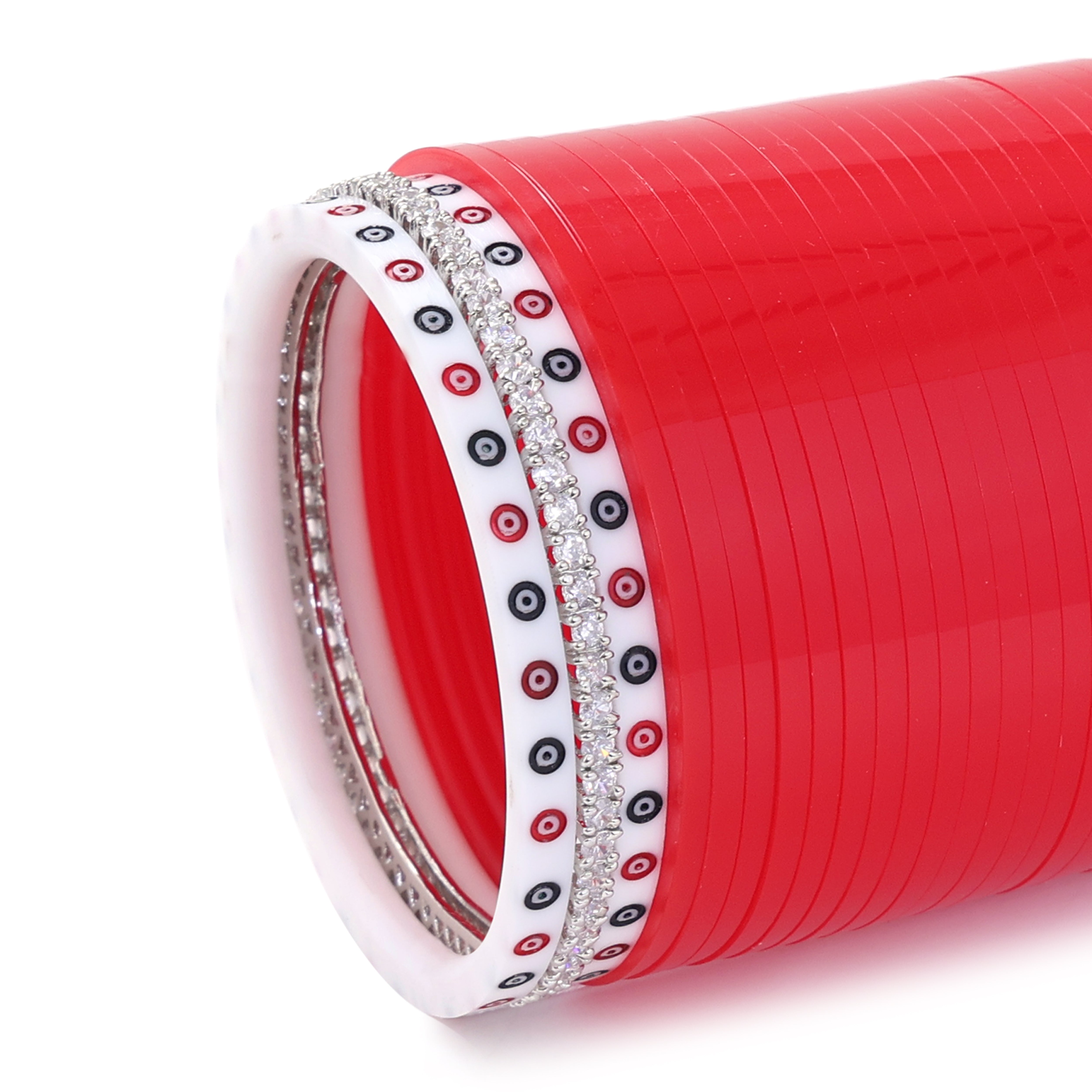 Amaita Single Diamond Red Pure Pearl Punjabi Bridal Chooda