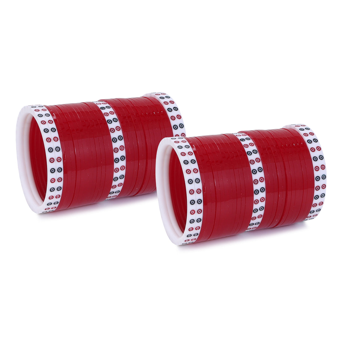 Amaita Red Pure Pearl Chooda with White Dots