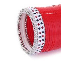 Amaita Dark Red Pure Pearl Chooda with Pair of American Diamond Bangles