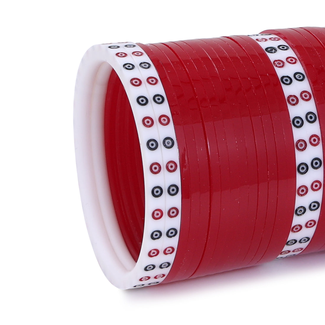 Amaita Red Pure Pearl Chooda with White Dots