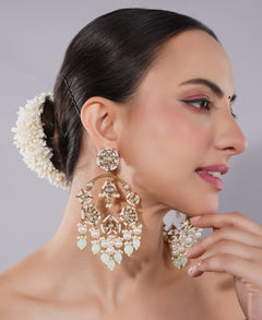 Amaita American Diamond Teardrop Chandelier Earrings
