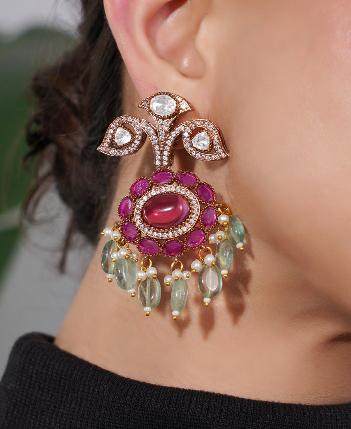 Amaita Kundan Ruby Green Choker Necklace Set