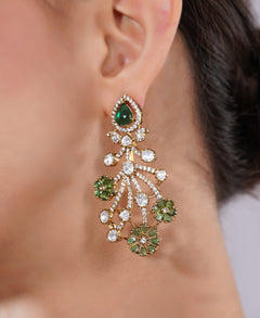 Amaita Polki Kundan Emerald Floral Choker Necklace Set