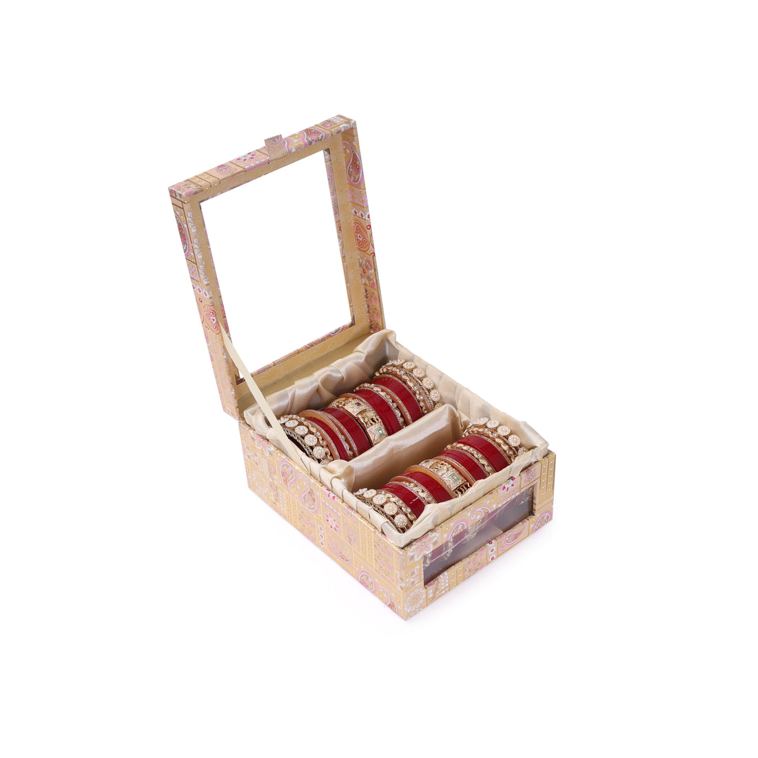 Amaita Red Pure Pearl Chooda with Rajwadi Bangles and Pacheli