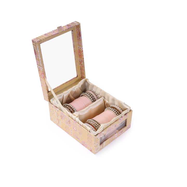 Amaita Pure Pearl Light Pink Chooda with Moti Bangles