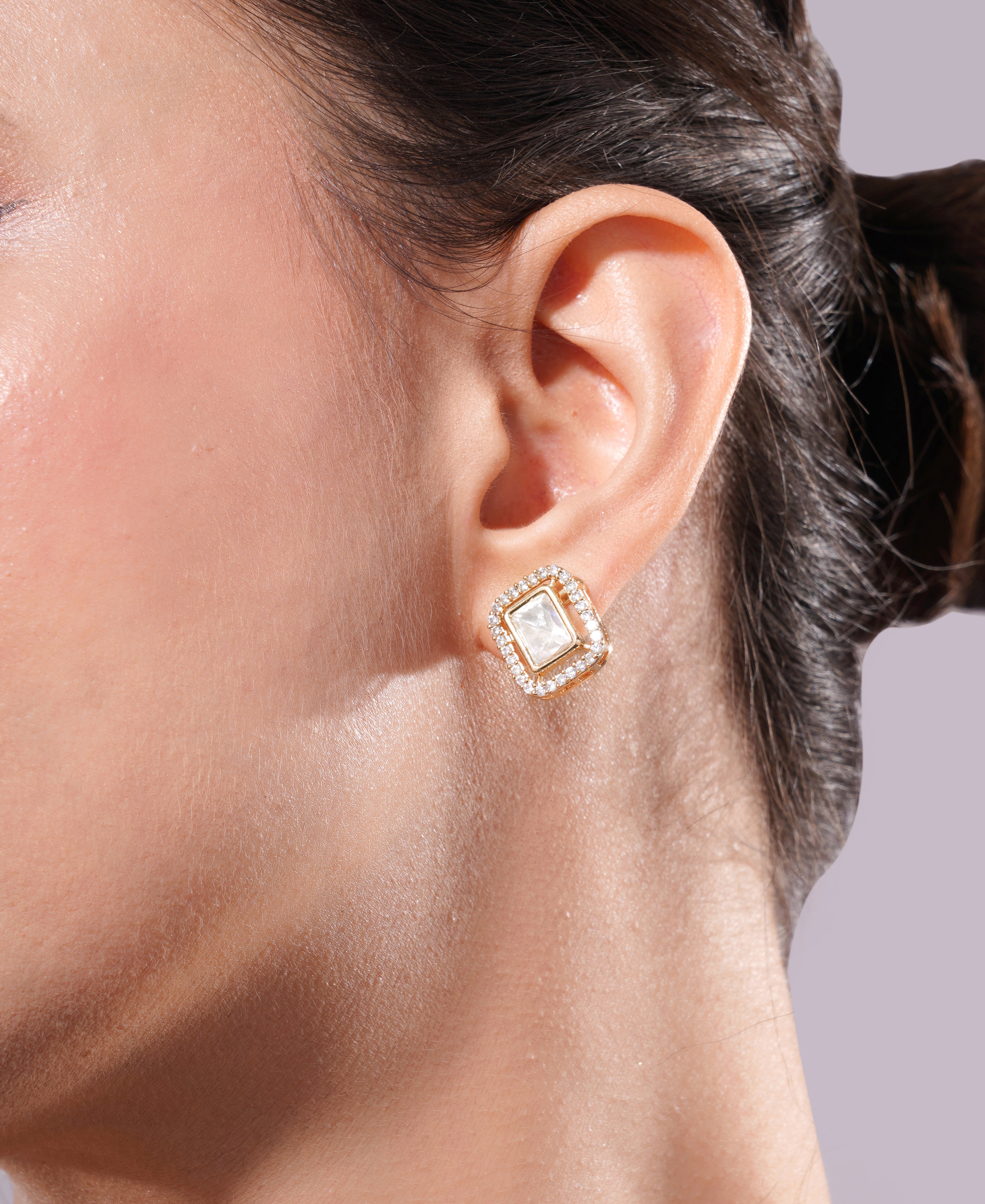 Amaita Dual Layer White Polki Jewellery Set