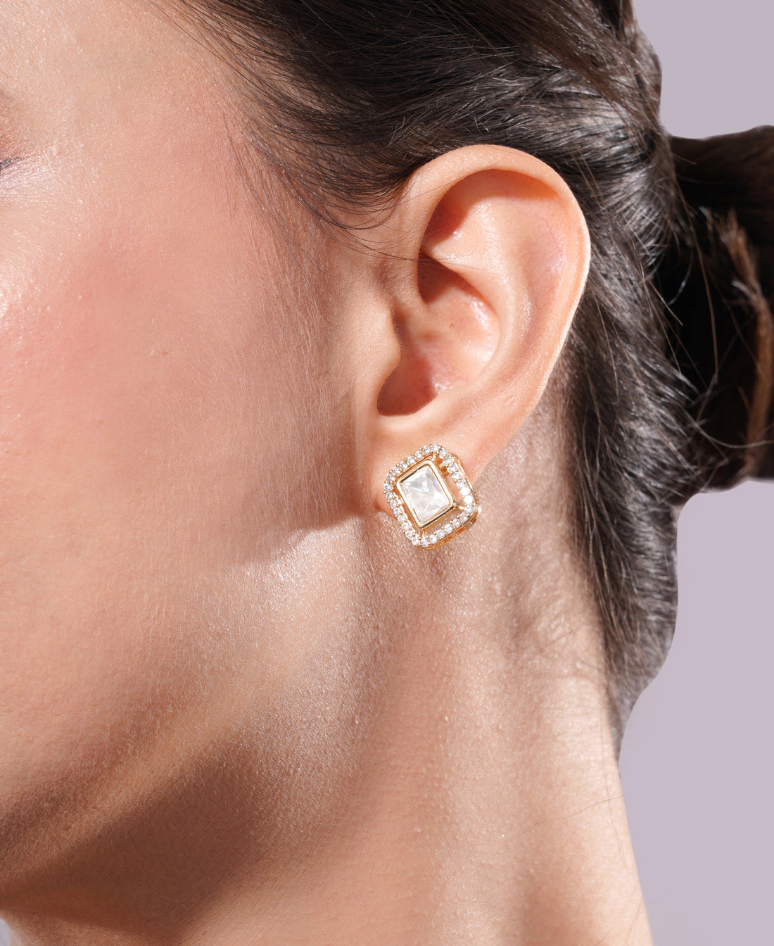 Amaita Dual Layer White Polki Jewellery Set