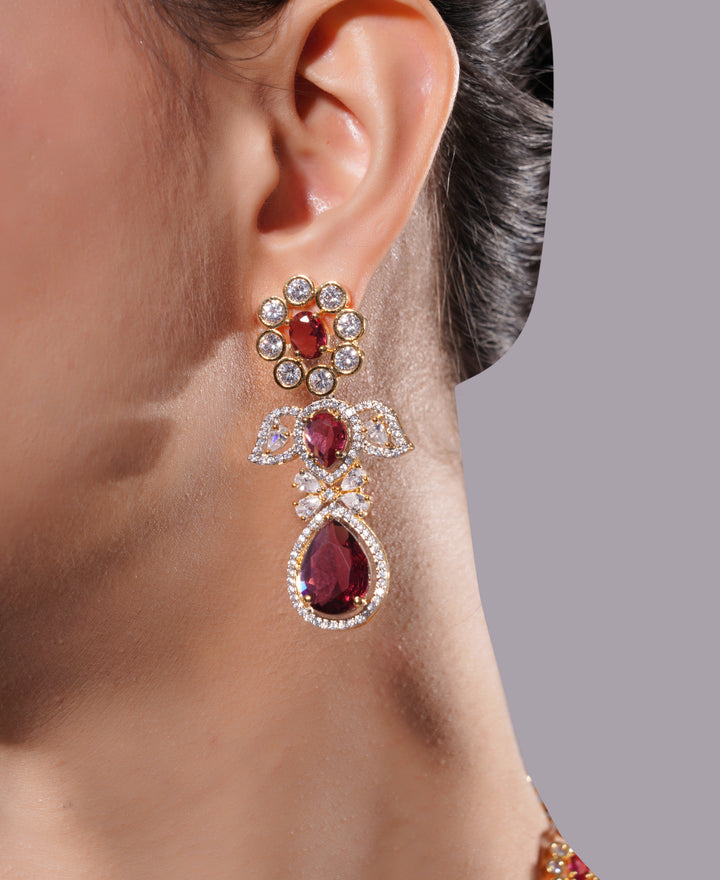 Amaita Gold Finish American Diamond Jewellery Set