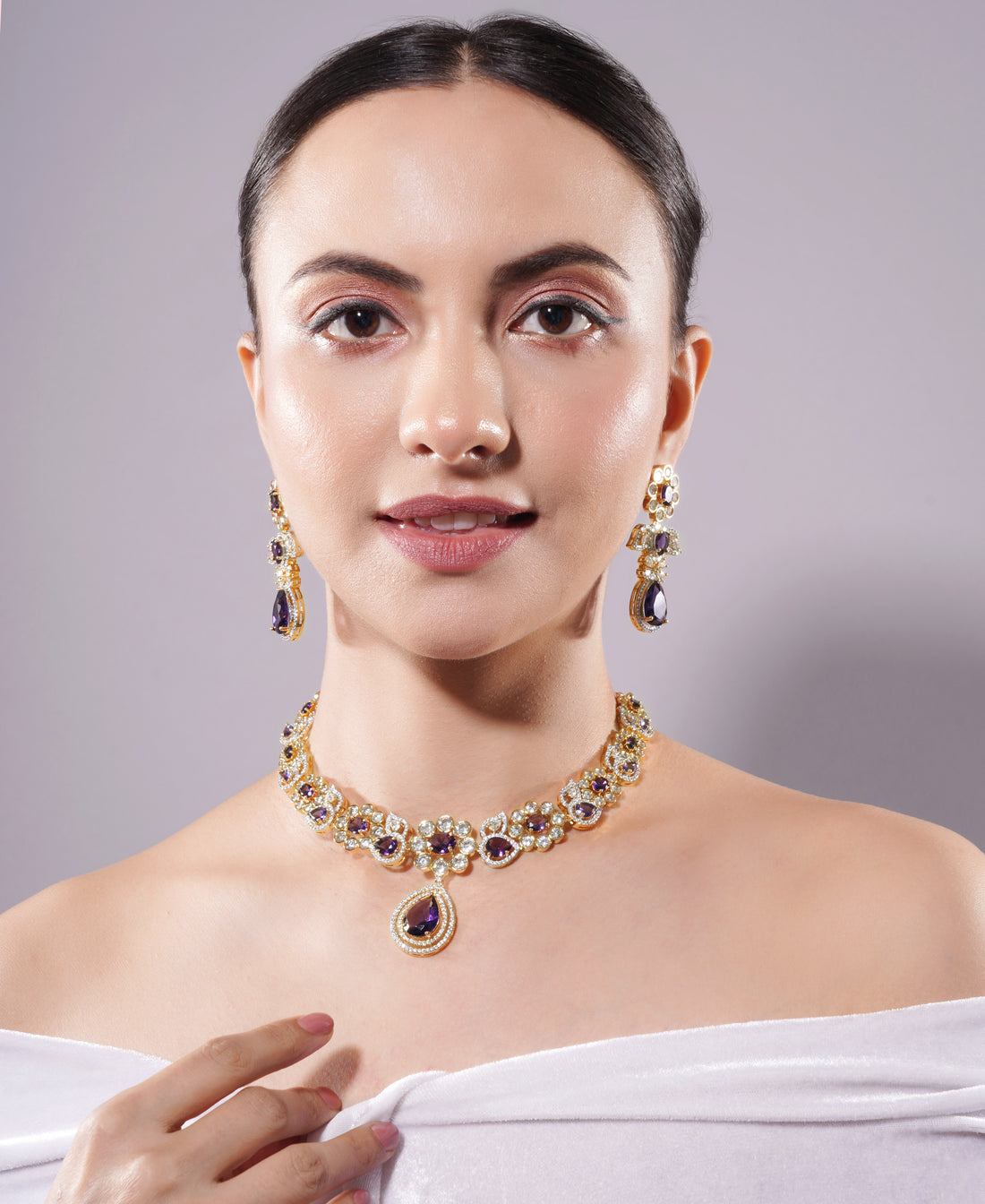 Amaita AD Amethyst Drop Choker Set