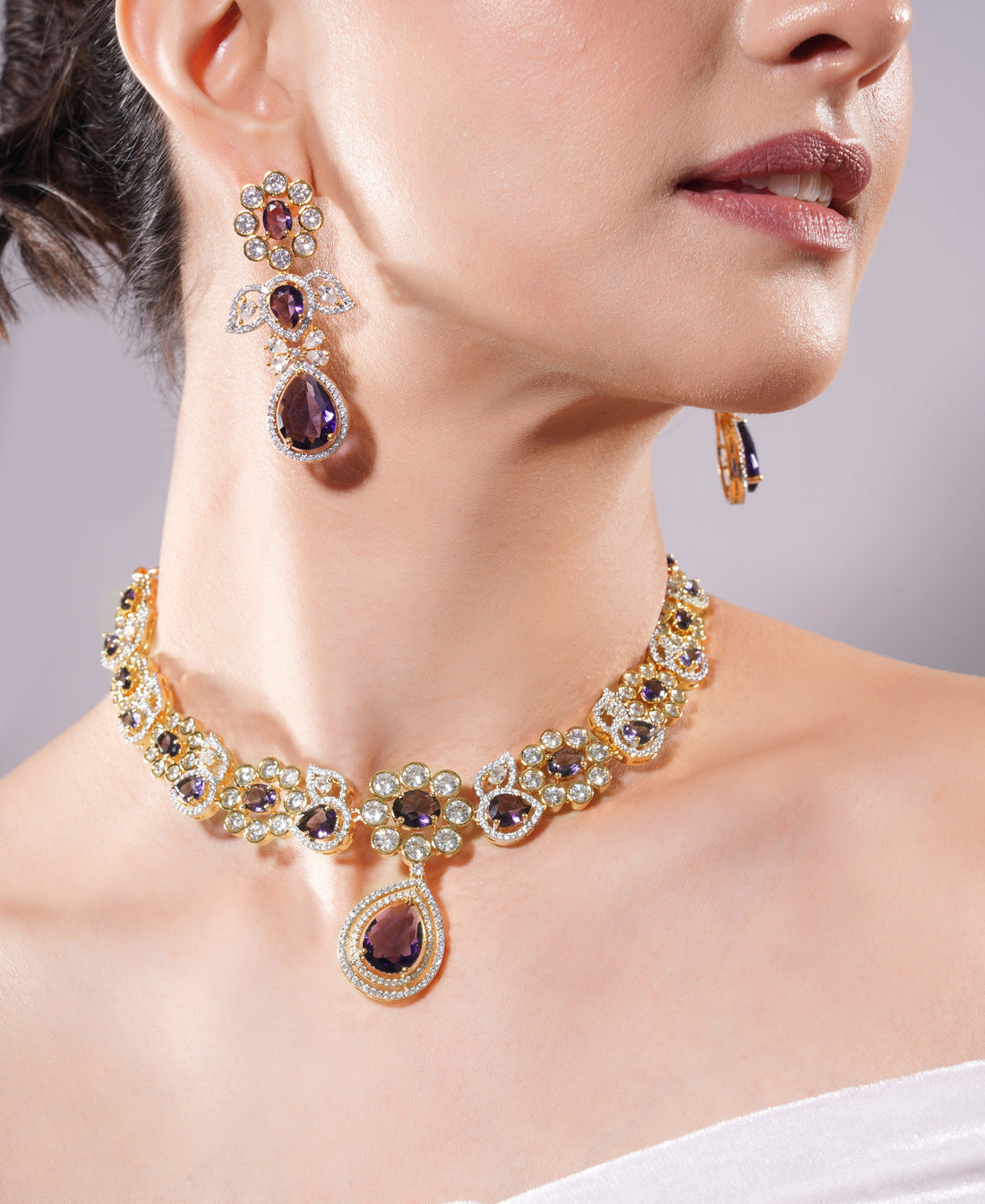 Amaita AD Amethyst Drop Choker Set