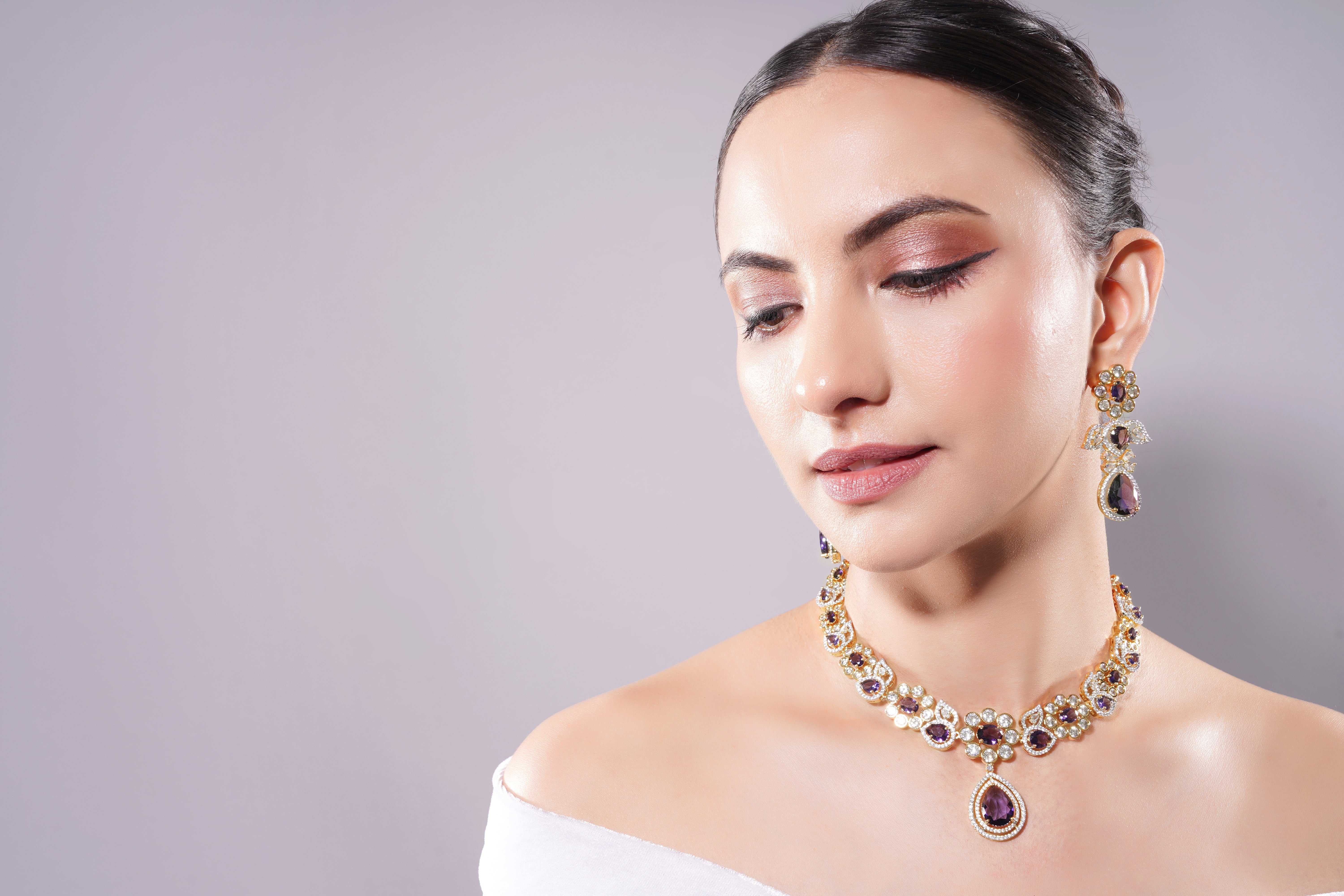 Amaita AD Amethyst Drop Choker Set