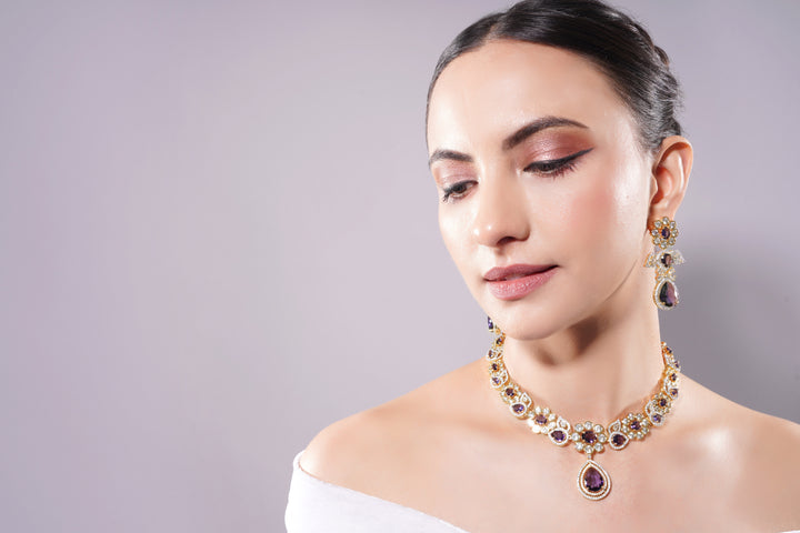 Amaita AD Amethyst Drop Choker Set