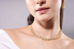 Amaita Minimalist Polki Stone Necklace Set