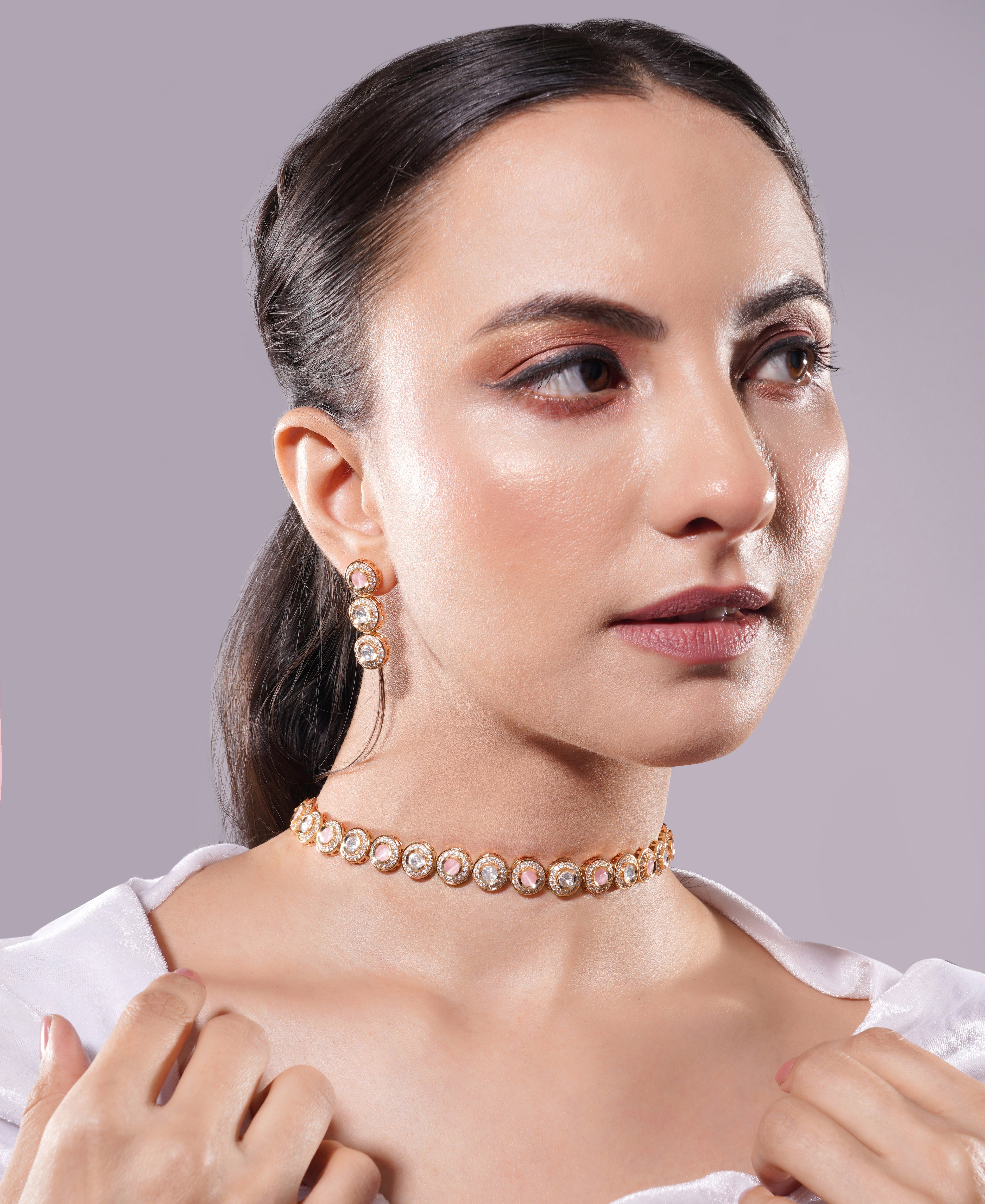 Amaita Classic Polki Stone Jewellery Set