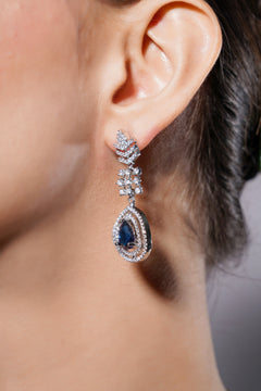 Amaita Elegant Blue Stone Vine Design Jewellery Set