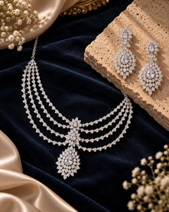 Demi-Fine_American_Diamond_Floral_Choker_Necklace_Earrings_Set_Amaita_Jewels